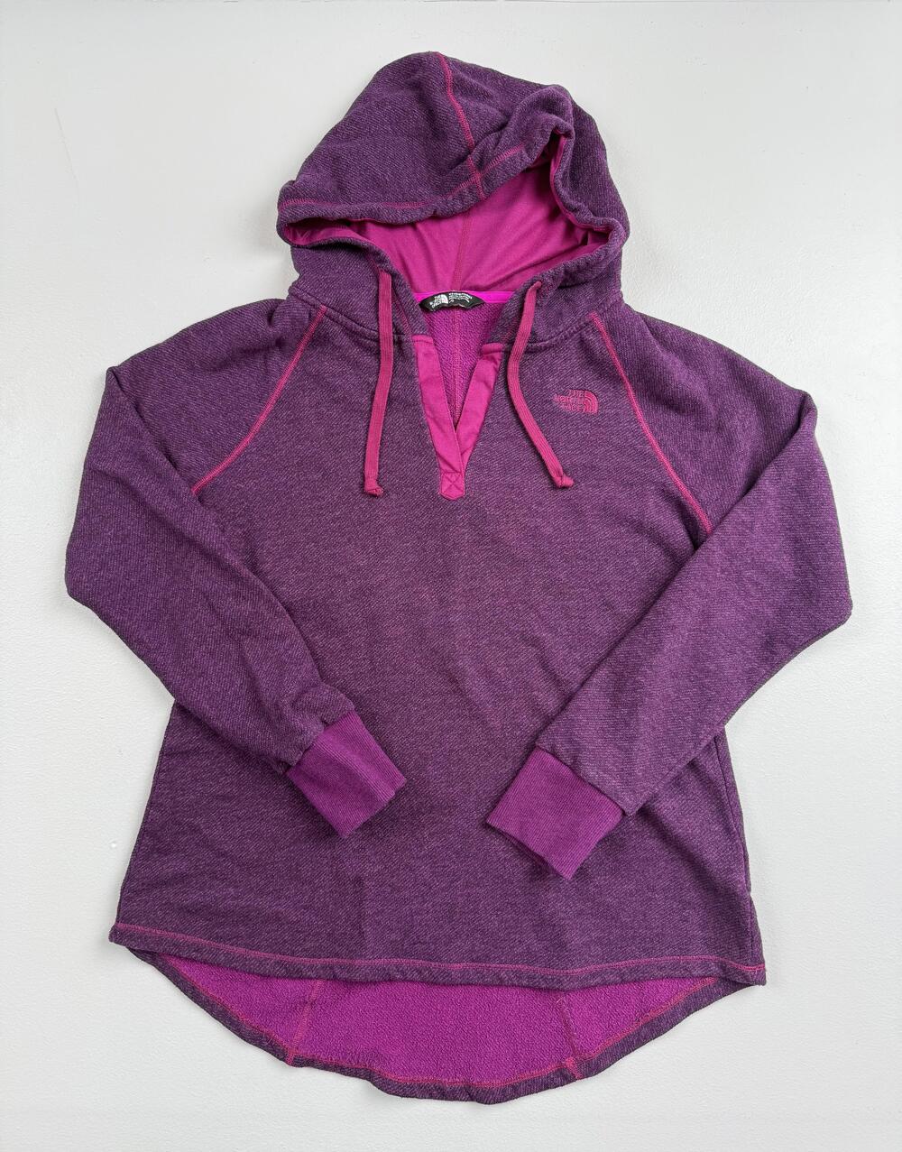 The North Face Hoodie Womens Large Purple Fleece Henley Pullover Sweatshirt